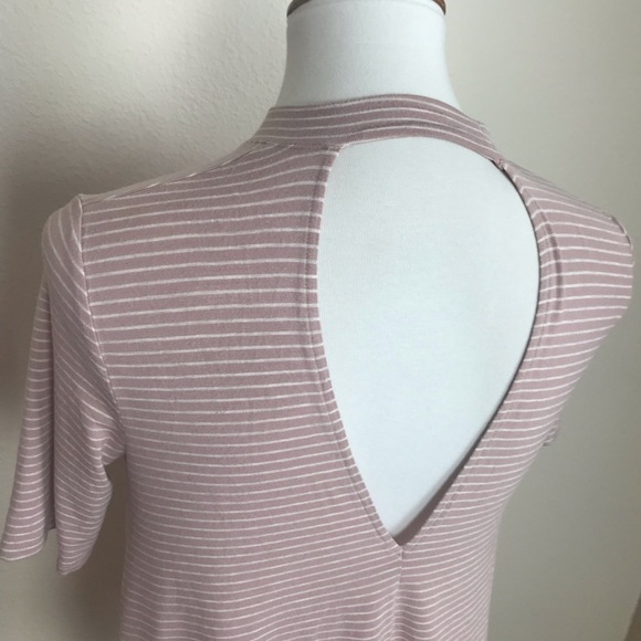 AMERICAN EAGLE Pink Striped Cut Out Back Top Shirt - Picture 5 of 7